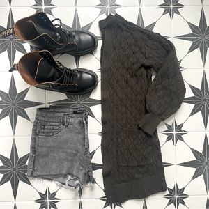 A NEW DAY Olive Green Cable Knit Sweater Cardigan